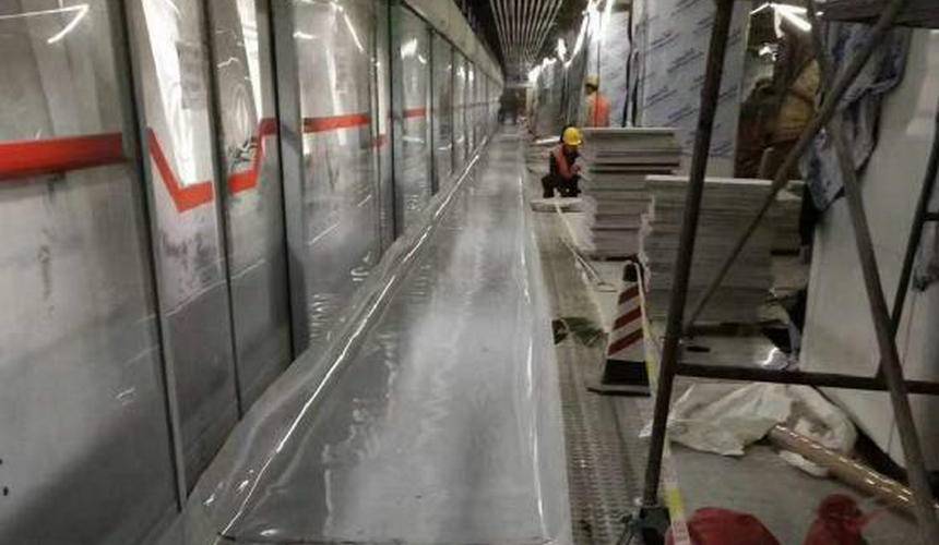 上海地铁14号线全线防水、防潮、绝缘工程施工现场